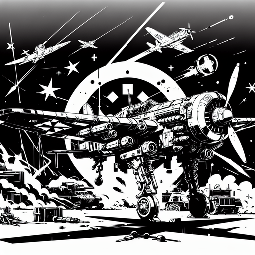 Enemy plane.
Single Game Texture.  In-Game asset.  2d.  Blank background.  High contrast.  No shadows