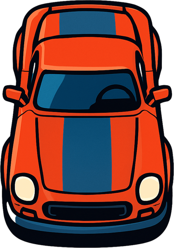 top view car.
In-Game asset.  2d.  High contrast.  No shadows