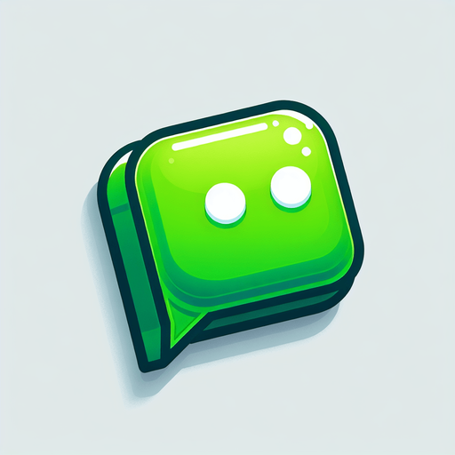 green notification bubble.
Single Game Texture. In-Game asset. 2d. Blank background. High contrast. No shadows.