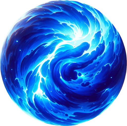 blue thunder orb entity.
Single Game Texture.  In-Game asset.  2d.  Blank background.  High contrast.  No shadows