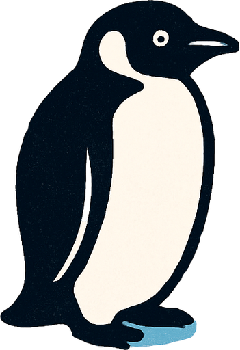 snowy penguins in penguin exhibit.
In-Game asset.  2d.  High contrast.  No shadows