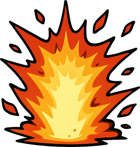 Ateş - Patlama.
In-Game asset.  2d.  High contrast.  No shadows