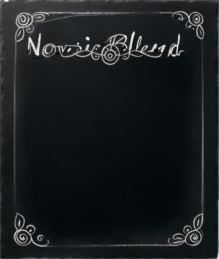 Text "NOVICE BLEND" in chalk