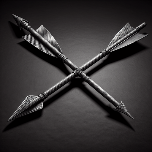 Warcraft 3 image of a medieval arrow..
Single Game Texture. In-Game asset. 2d. Blank background. High contrast. No shadows.