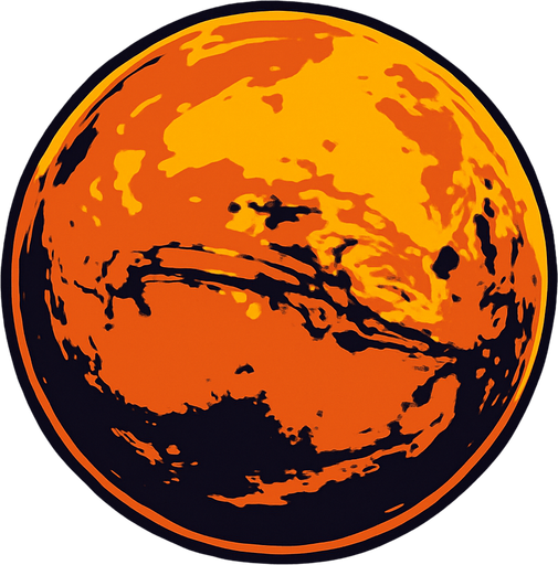 Create mars 3d views.
In-Game asset.  2d.  High contrast.  No shadows
