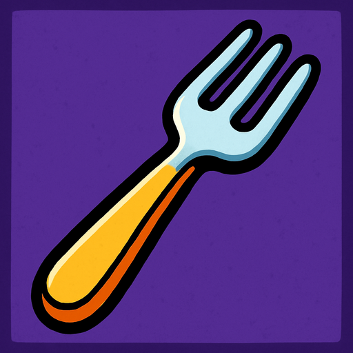 Fork.
In-Game asset.  2d.  High contrast.  No shadows