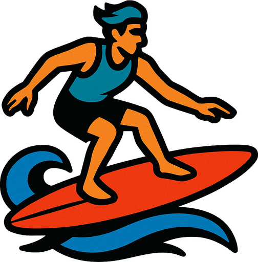 surfer.
In-Game asset.  2d.  High contrast.  No shadows