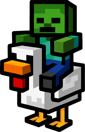 minecraft chicken jockey.
In-Game asset.  2d.  High contrast.  No shadows