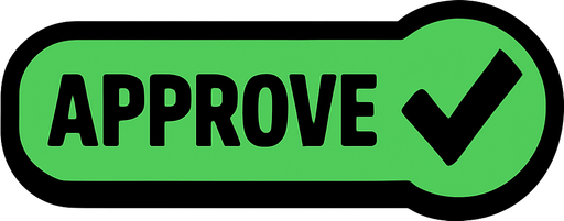 approve button.
In-Game asset.  2d.  High contrast.  No shadows