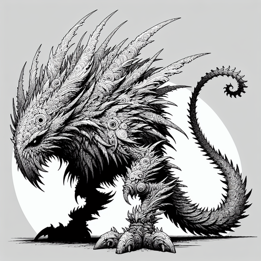 monster.
Single Game Texture. In-Game asset. 2d. Blank background. High contrast. No shadows.