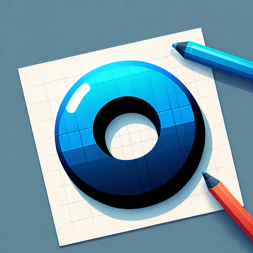 A large letter 'O' as in tic tac toe, coloured blue.
Single Game Texture.  In-Game asset.  2d.  Blank background.  High contrast.  No shadows