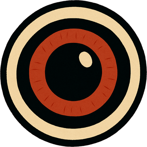 Labubu eye.
In-Game asset.  2d.  High contrast.  No shadows oval