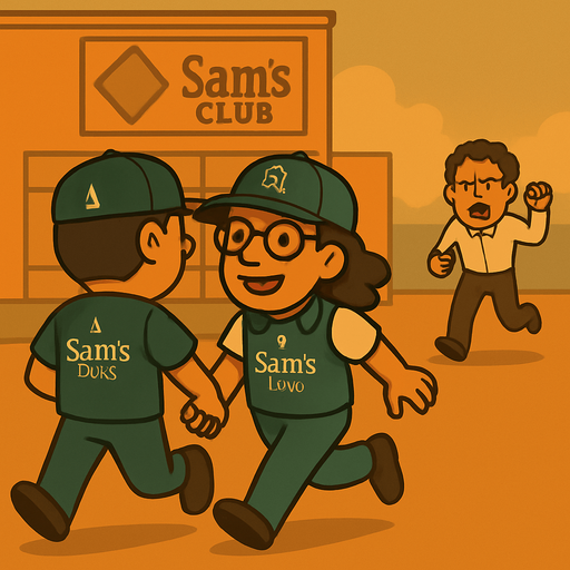 hAZ QUE EL QUE LOS SIGUE ESTE MAS LEJOS Y SE VEA ENOJADO Y GRITANDO sin cuadro de dialogo
, PERO ESTARA SUPER ATRAR EN LA PUERTA DE SAMS