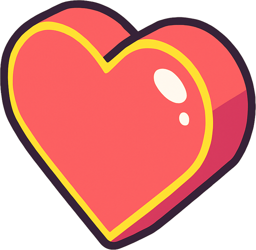 a delicious looking isometric heart icon drawn as a 2D illustration for a cute mobile game.
In-Game asset.  2d.  High contrast.  No shadows.
In-Game asset.  2d.  High contrast.  No shadows
