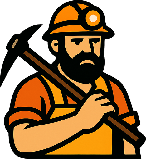 Madenci.
In-Game asset.  2d.  High contrast.  No shadows