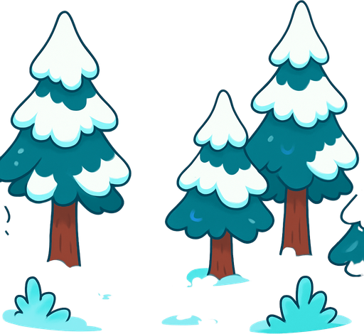 Background, endless, forest, winter, cartoon.
In-Game asset.  2d.  High contrast.  No shadows