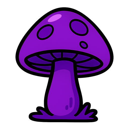 purple mushroom.
In-Game asset.  2d.  High contrast.  No shadows