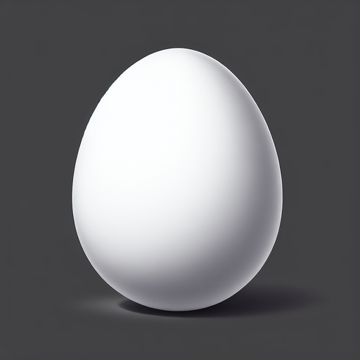 white egg.
Single Game Texture.  In-Game asset.  2d.  Blank background.  High contrast.  No shadows