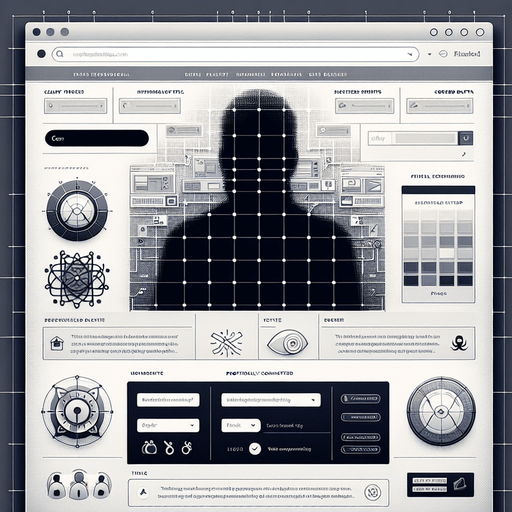 A clean and functional browser UI displaying an illegal hacking website. The page uses a light, minimalist theme with a subtle grey and white color palette to mimic a legitimate site. The main content area features a grid layout of discreetly labeled icons, each representing hacking tools, scripts, or encrypted data for sale, blending in as if it were a professional tech page.

In the top-left corner, a small visual cue, such as an encrypted symbol or a faintly styled link, hints at the site's true purpose without drawing too much attention. The interface is designed to look deceptively ordinary, with clean lines, clear fonts, and minimal decorative elements, giving the appearance of a legitimate web application while concealing its illicit nature.
Single Game Texture. In-Game asset. 2d. Blank background. High contrast. No shadows.