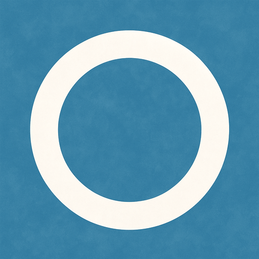 White circle with transparent middle. Front view