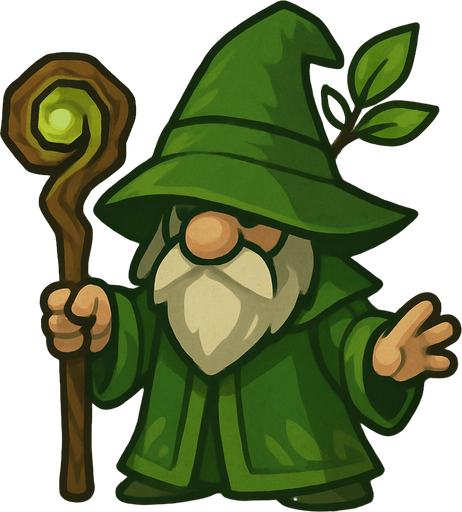2d in game asset nature (green) wizard.