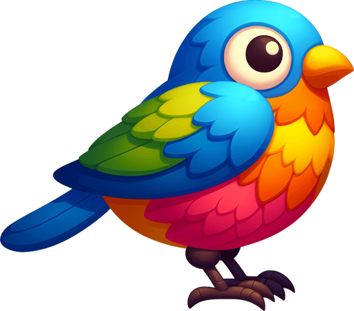 Bird.
Single Game Texture. In-Game asset. 2d. Blank background. High contrast. No shadows.