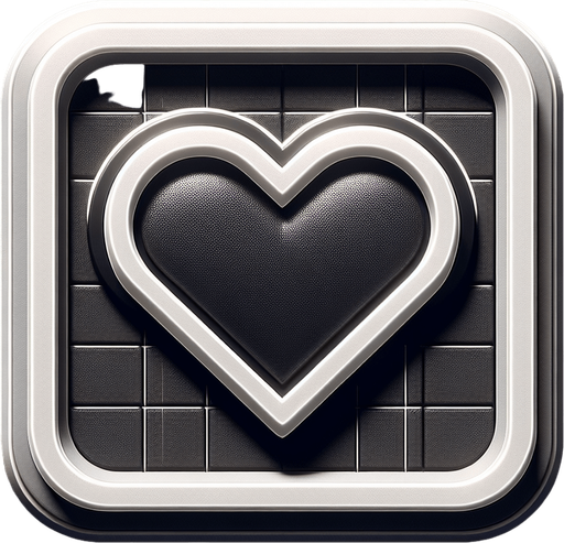 Heart icon.
Single Game Texture. In-Game asset. 2d. Blank background. High contrast. No shadows.