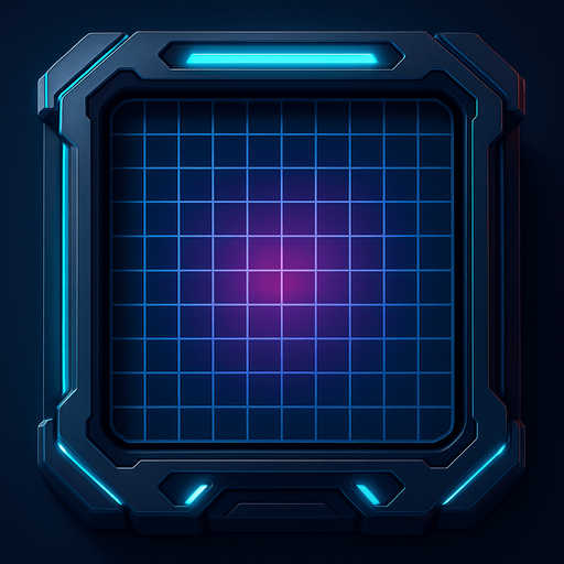 Pack top square of tower facing the screen to use it as a grid. future. seen from above. HD colors.