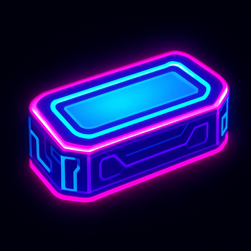 I want a neon sci-fi styled arkanoid paddle image for my 2d game.
In-Game asset.  2d.  High contrast.  No shadows