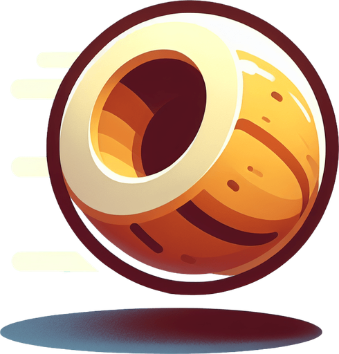 a rolling nut, cartoon Single Game Texture. In-Game asset. 2d. Blank background. High contrast. No shadows.