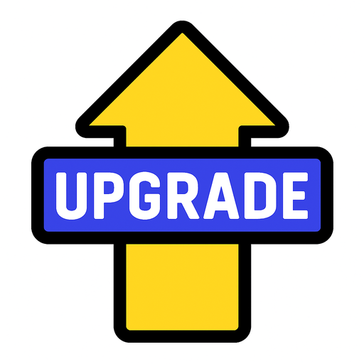 Upgrade.
In-Game asset.  2d.  High contrast.  No shadows