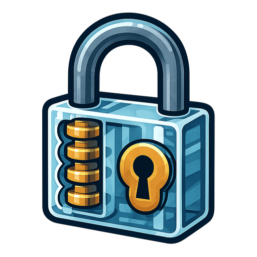 Transparent padlock.
In-Game asset.  2d.  High contrast.  No shadows