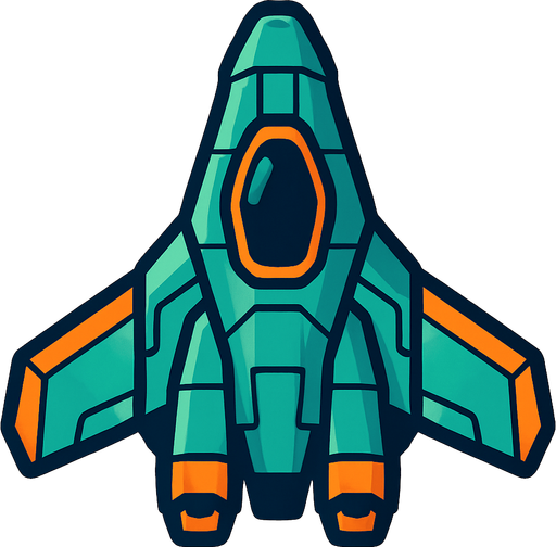 Space ship.
In-Game asset.  2d.  High contrast.  No shadows