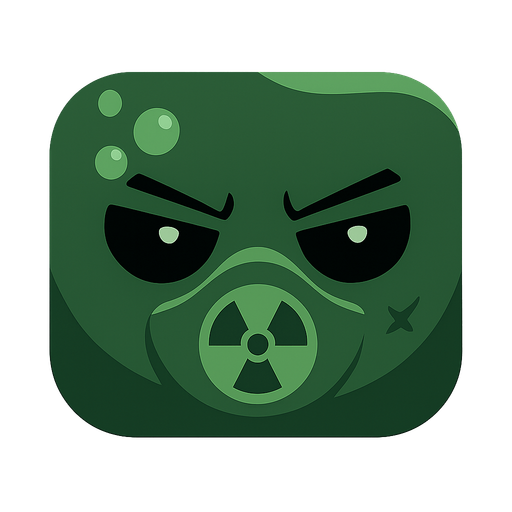 Bunun hiç birşey ni değiştirme sadece rengini koyu yeşil ve açık yeşil nükleer işareti koy ve arkaplanı olmasın