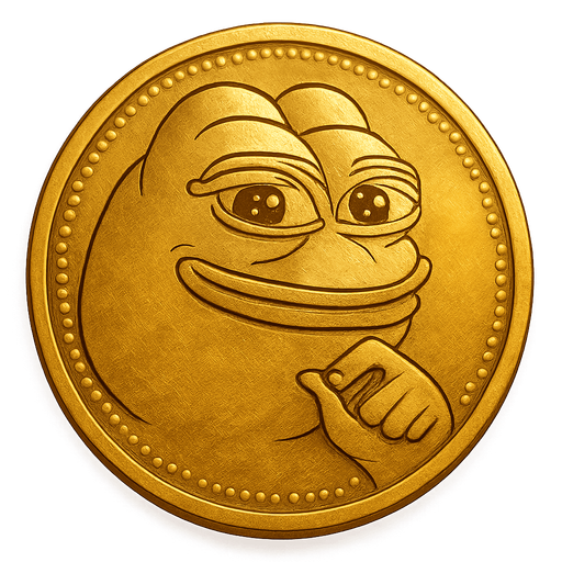 Golden memecoin with Pepe