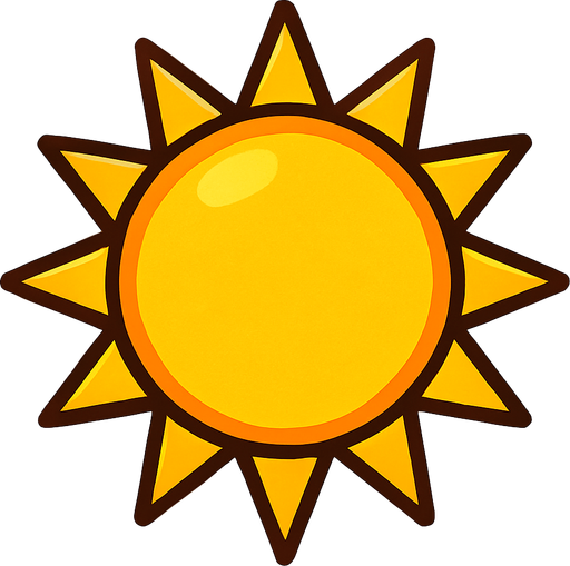 oyunlardaki güneş.
In-Game asset.  2d.  High contrast.  No shadows