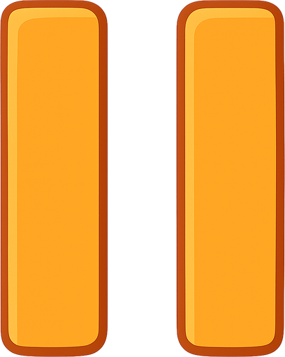 pause icon for mobile game. No background. Transparent background. Blank background. No shadows. 2d. In-Game asset. flat