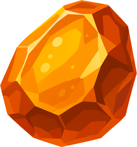 amber stone.
In-Game asset.  2d.  High contrast.  No shadows