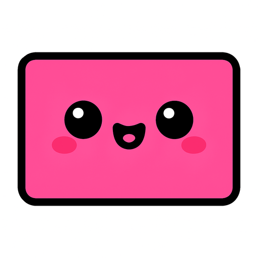 pink cute rec
tangle kawaii.
In-Game asset.  2d.  High contrast.  No shadows