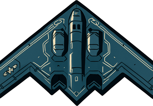 B-2 bombing jet.
In-Game asset.  2d.  High contrast.  No shadows