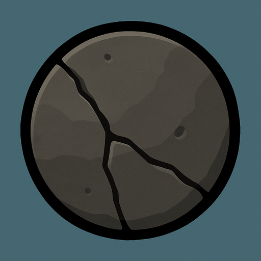Following the art style; make a tinny circular stone bullet