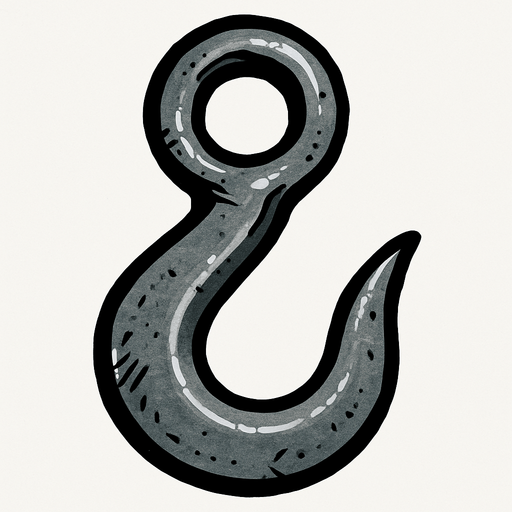 steel hook.
In-Game asset.  2d.  High contrast.  No shadows