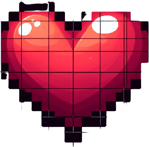 heart.
Single Game Texture. In-Game asset. 2d. Blank background. High contrast. No shadows.