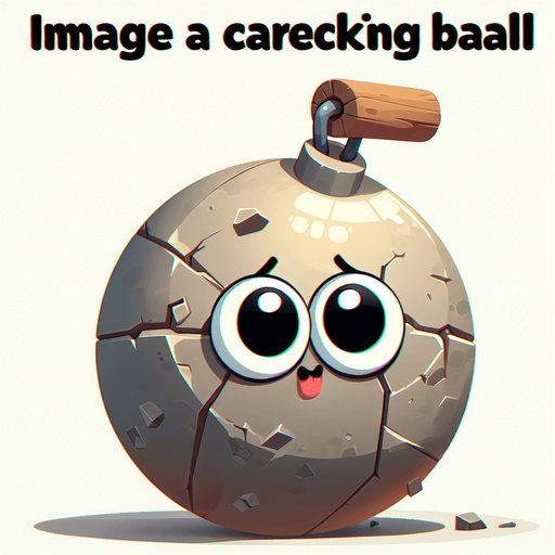 Wrecking Ball with eyes, cartoon style..
Single Game Texture. In-Game asset. 2d. Blank background. High contrast. No shadows.