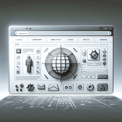 A clean and functional browser UI displaying an illegal hacking website. The page uses a light, minimalist theme with a subtle grey and white color palette to mimic a legitimate site. The main content area features a grid layout of discreetly labeled icons, each representing hacking tools, scripts, or encrypted data for sale, blending in as if it were a professional tech page.

In the top-left corner, a small visual cue, such as an encrypted symbol or a faintly styled link, hints at the site's true purpose without drawing too much attention. The interface is designed to look deceptively ordinary, with clean lines, clear fonts, and minimal decorative elements, giving the appearance of a legitimate web application while concealing its illicit nature.
Single Game Texture. In-Game asset. 2d. Blank background. High contrast. No shadows.
