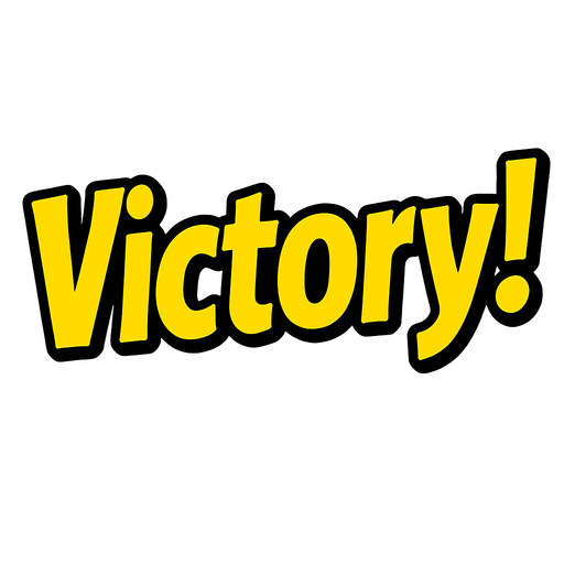 Change the font to say ‘Victory!’