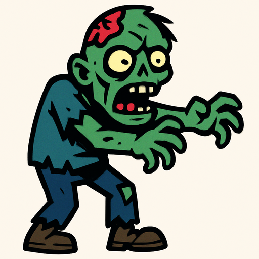 draw me zombie enemie.
In-Game asset.  2d.  High contrast.  No shadows