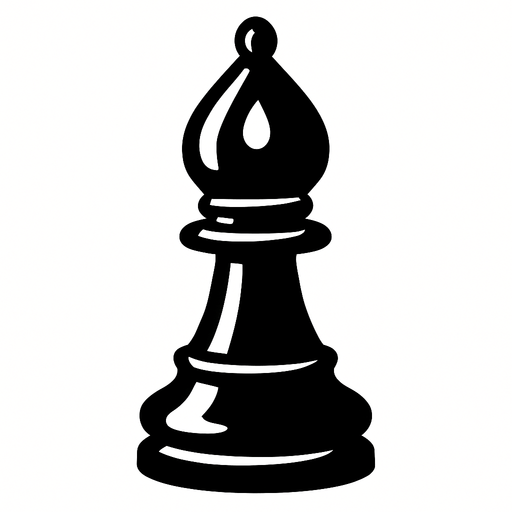 Black bishop Chess.
In-Game asset.  2d.  High contrast.  No shadows