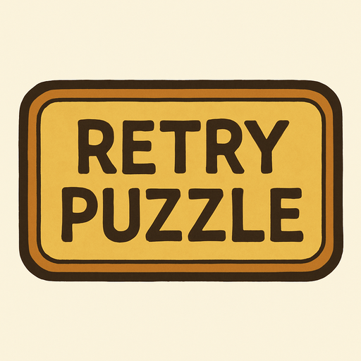 Button with RETRY PUZZLE on it in professor Layton game style artwork 
In-Game asset.  2d.  High contrast.  No shadows