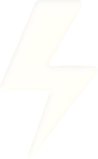 plain white lightning icon. black background